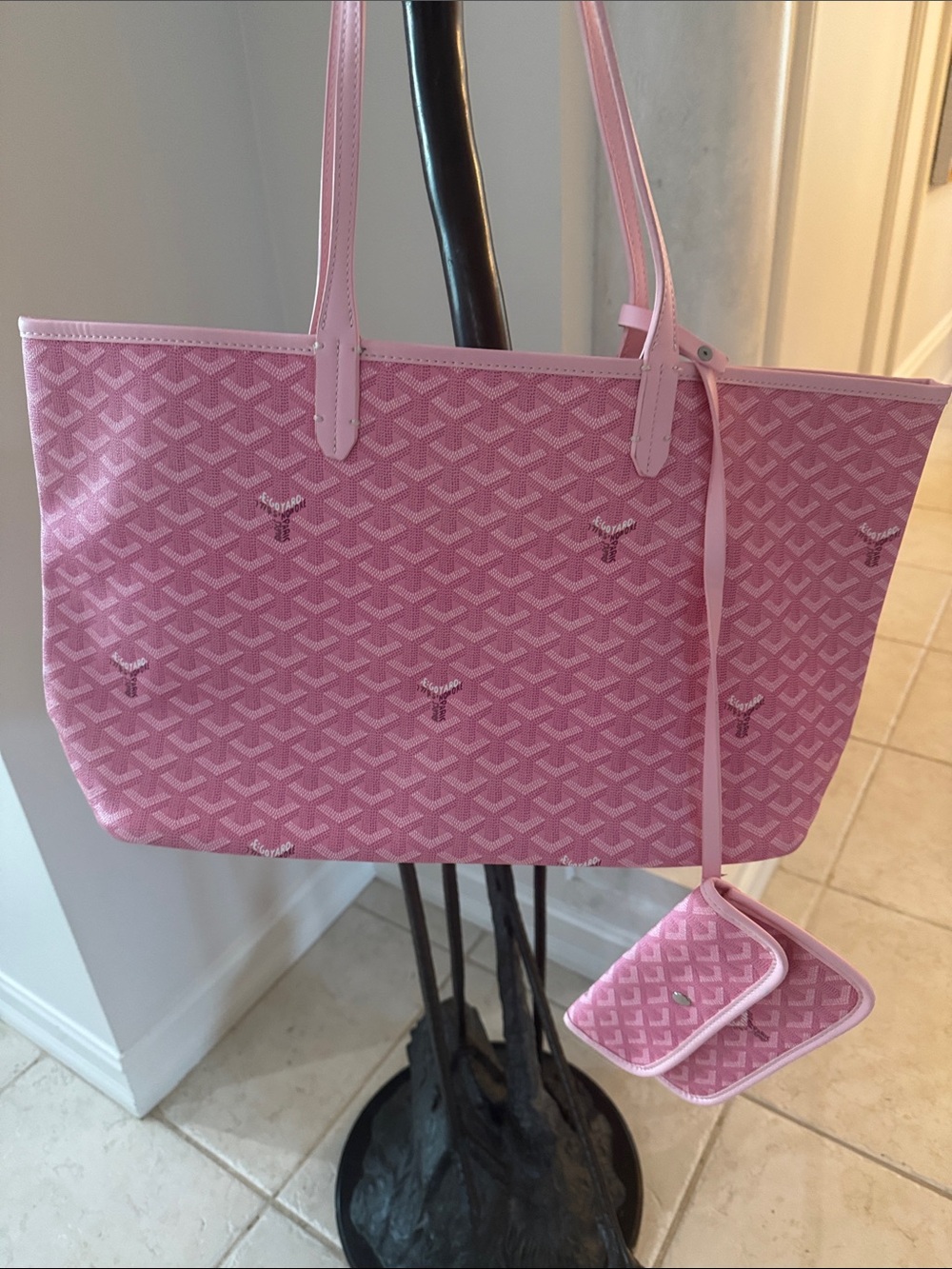 Goyard Pink Saint Louis Tote with Pouch